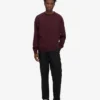 Übergroßes Bio-T-Shirt mit Rundhalsausschnitt – Oxblood-Rot