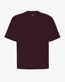 Übergroßes Bio-T-Shirt – Oxblood-Rot