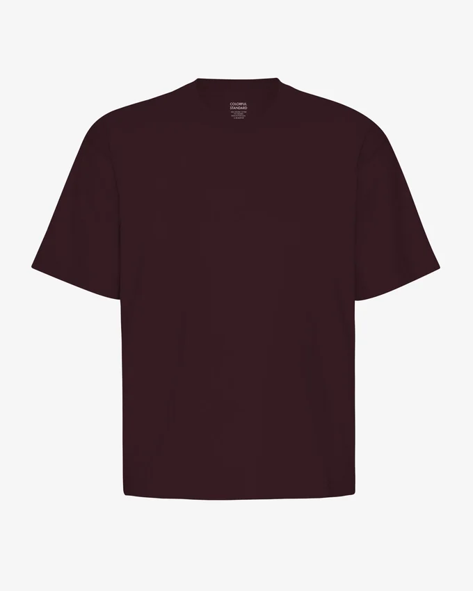 Übergroßes Bio-T-Shirt – Oxblood-Rot