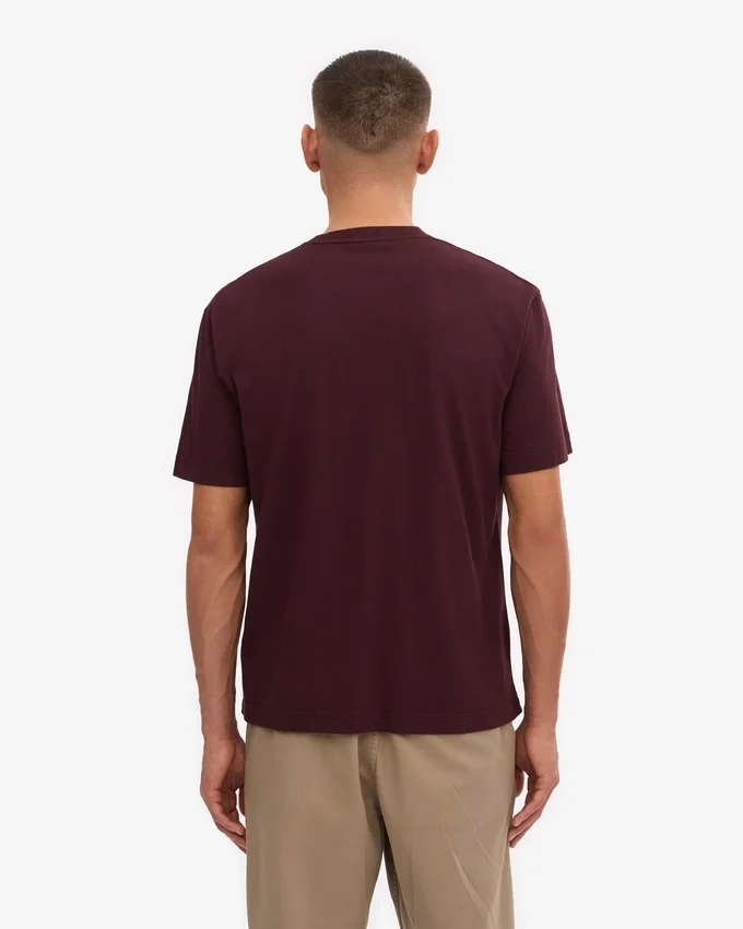 Übergroßes Bio-T-Shirt – Oxblood-Rot