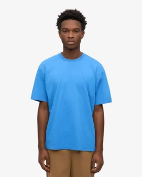 Übergroßes Bio-T-Shirt – Pazifikblau