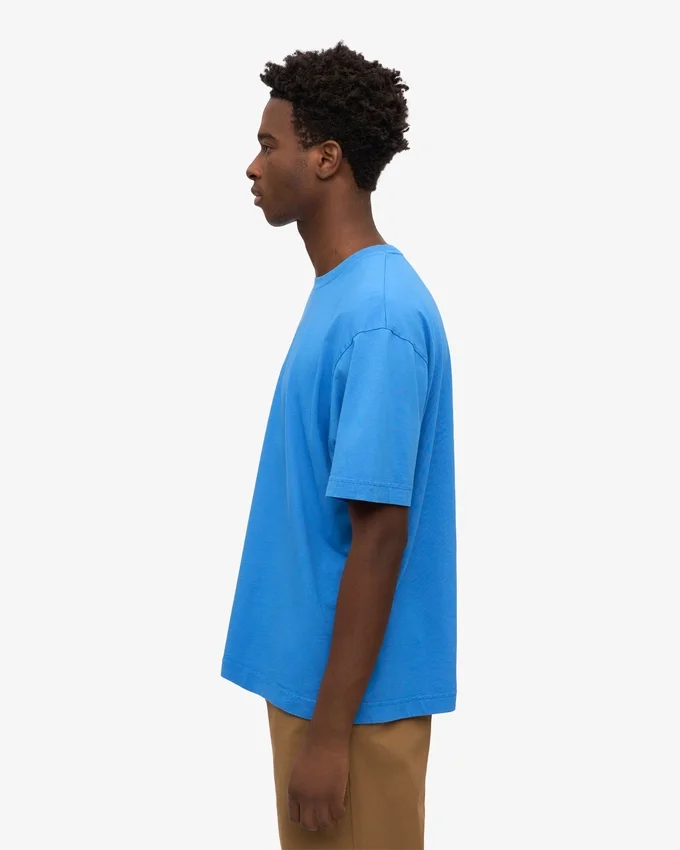 Übergroßes Bio-T-Shirt – Pazifikblau