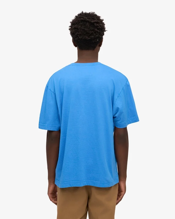 Übergroßes Bio-T-Shirt – Pazifikblau
