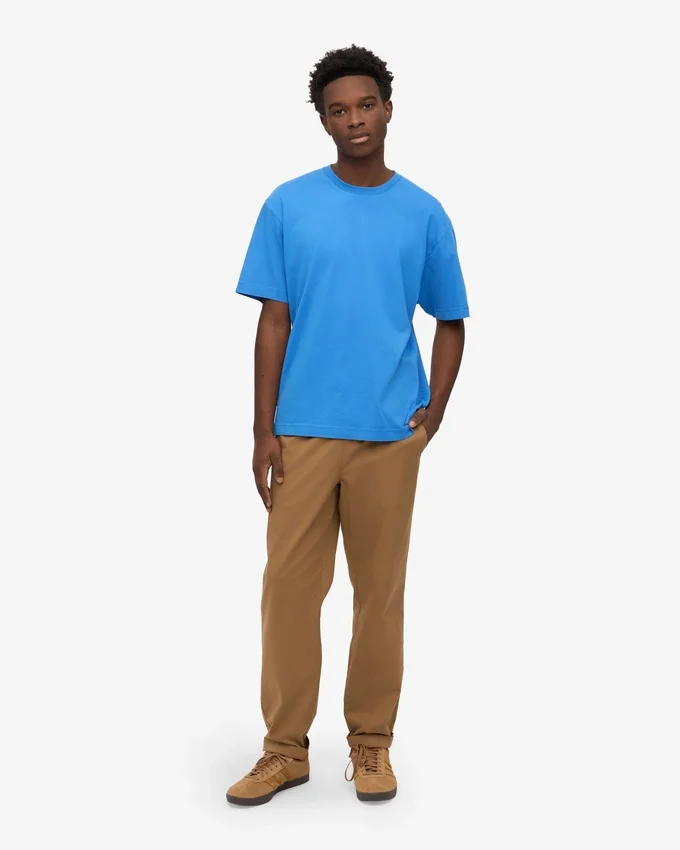 Übergroßes Bio-T-Shirt – Pazifikblau