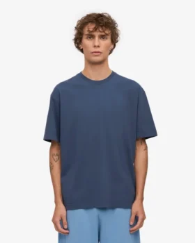 Übergroßes Bio-T-Shirt – Petrolblau