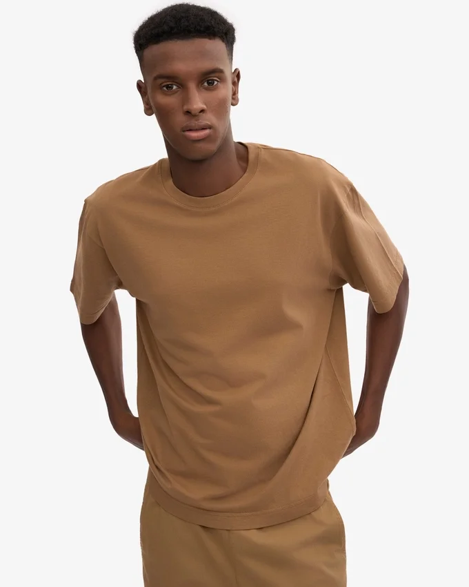 Übergroßes Bio-T-Shirt – Sahara-Camel