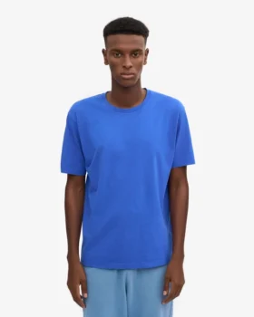 Übergroßes Bio-T-Shirt – Saphirblau