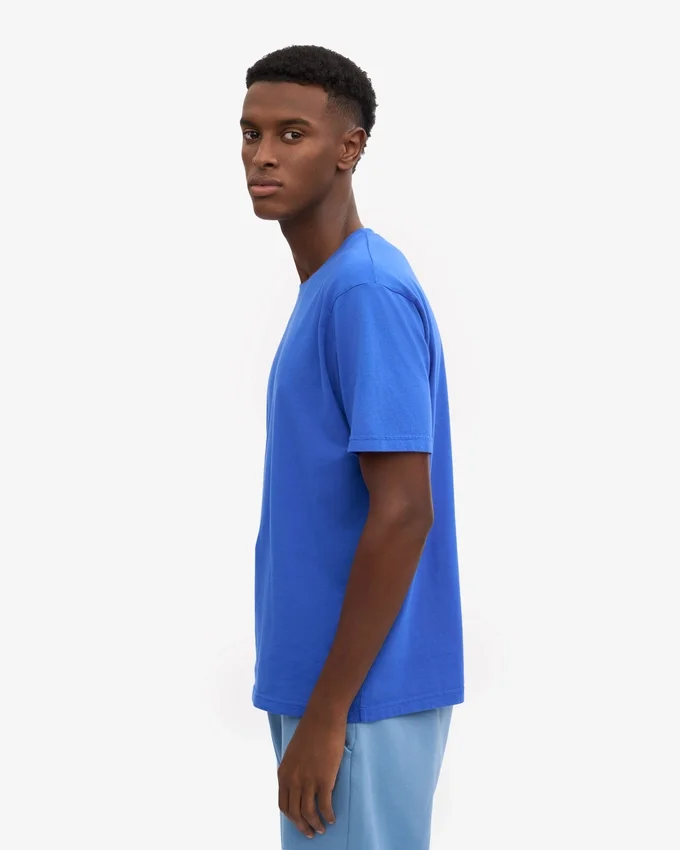Übergroßes Bio-T-Shirt – Saphirblau