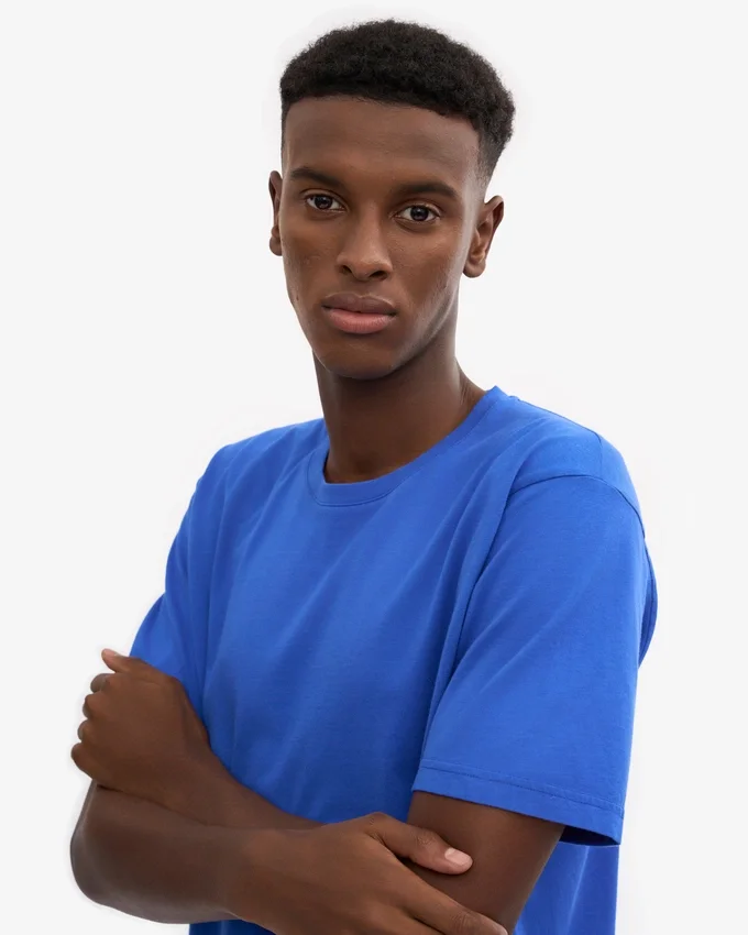 Übergroßes Bio-T-Shirt – Saphirblau