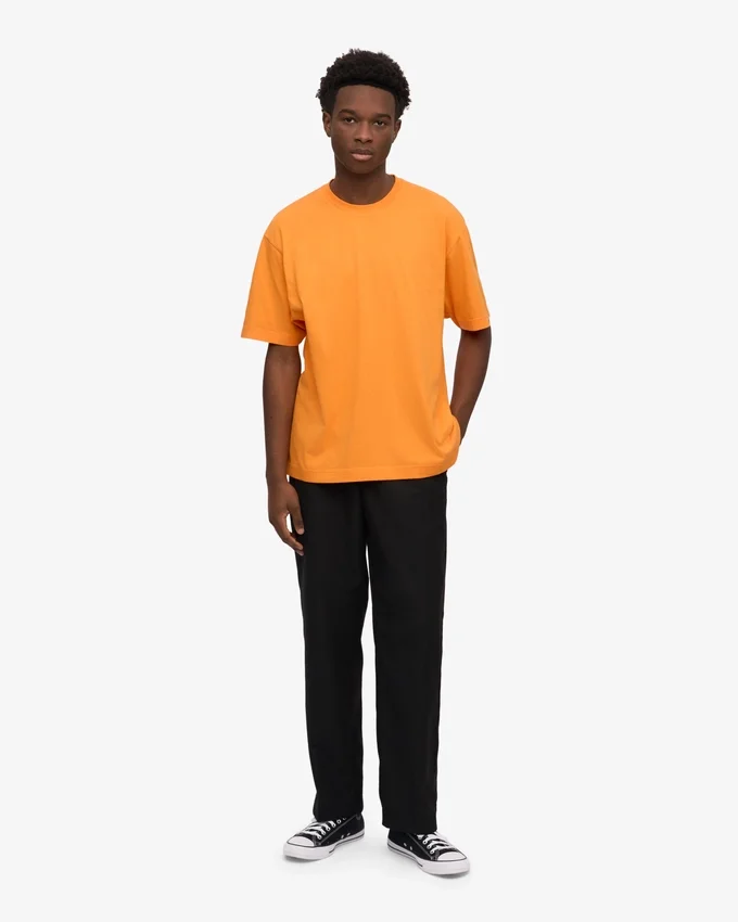 Übergroßes Bio-T-Shirt – Sonniges Orange