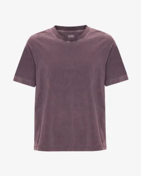 Übergroßes Bio-T-Shirt – verblasstes Traubenblau