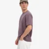 Übergroßes Bio-T-Shirt – verblasstes Traubenblau