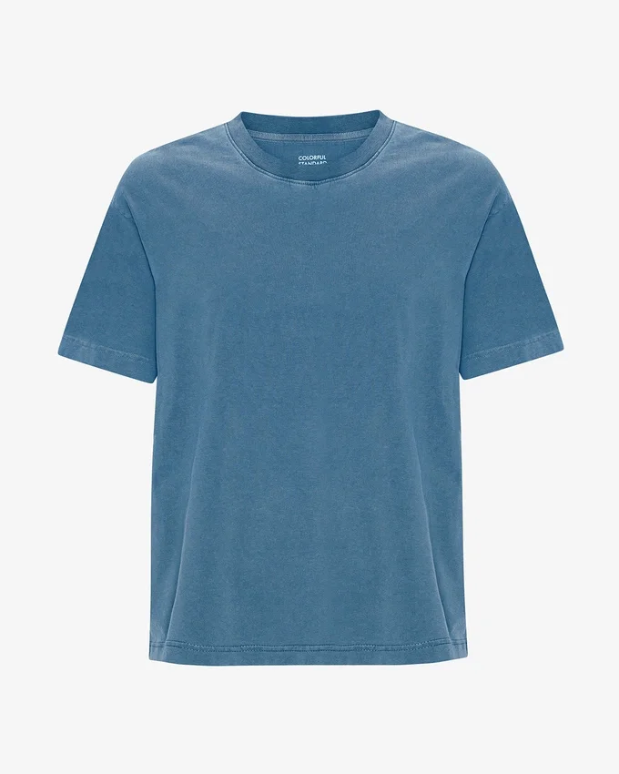 Übergroßes Bio-T-Shirt – Verwaschenes Indigo