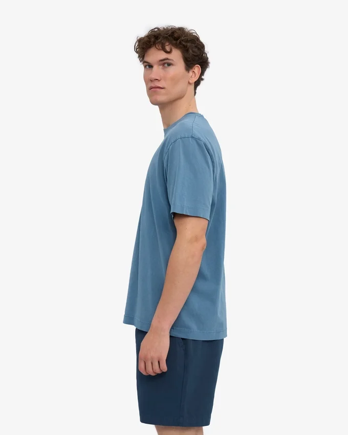 Übergroßes Bio-T-Shirt – Verwaschenes Indigo