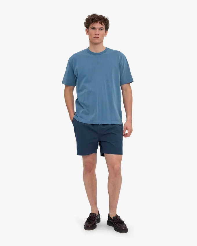 Übergroßes Bio-T-Shirt – Verwaschenes Indigo