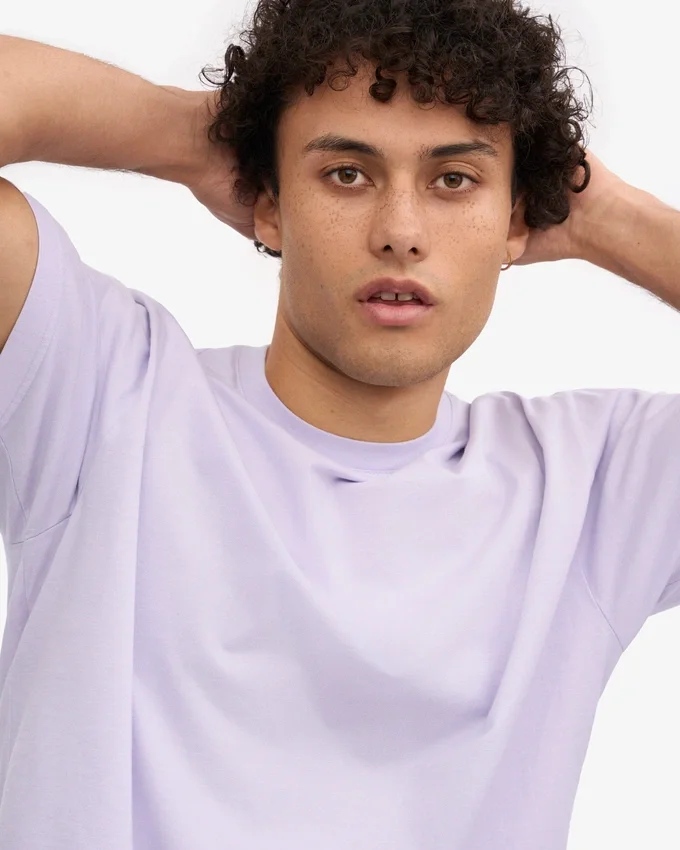 Übergroßes Bio-T-Shirt – Zartes Lavendel