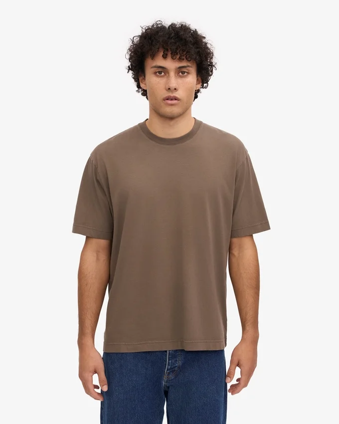 Übergroßes Bio-T-Shirt – Zedernbraun
