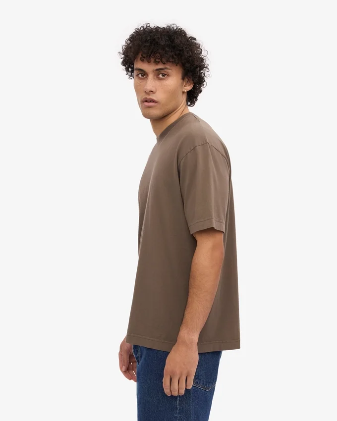 Übergroßes Bio-T-Shirt – Zedernbraun