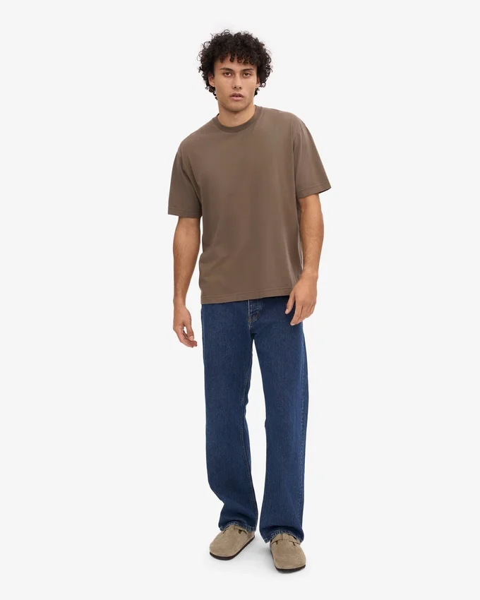 Übergroßes Bio-T-Shirt – Zedernbraun