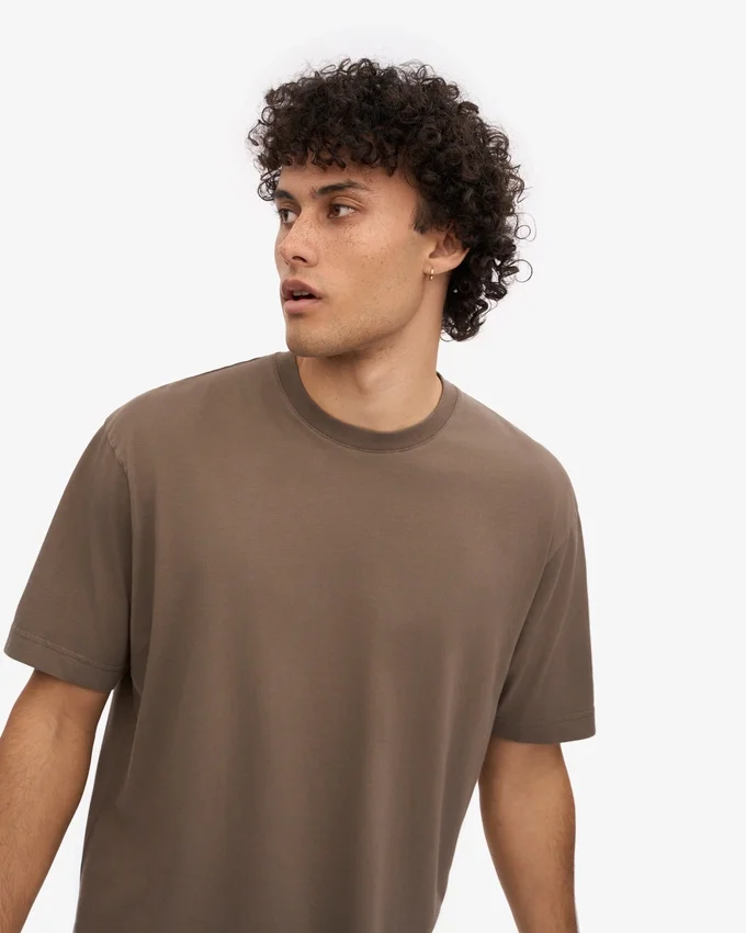 Übergroßes Bio-T-Shirt – Zedernbraun