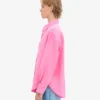 Übergroßes Leinenhemd – Bubblegum-Pink