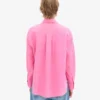 Übergroßes Leinenhemd – Bubblegum-Pink