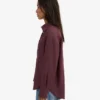 Übergroßes Leinenhemd – Oxblood-Rot