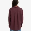 Übergroßes Leinenhemd – Oxblood-Rot