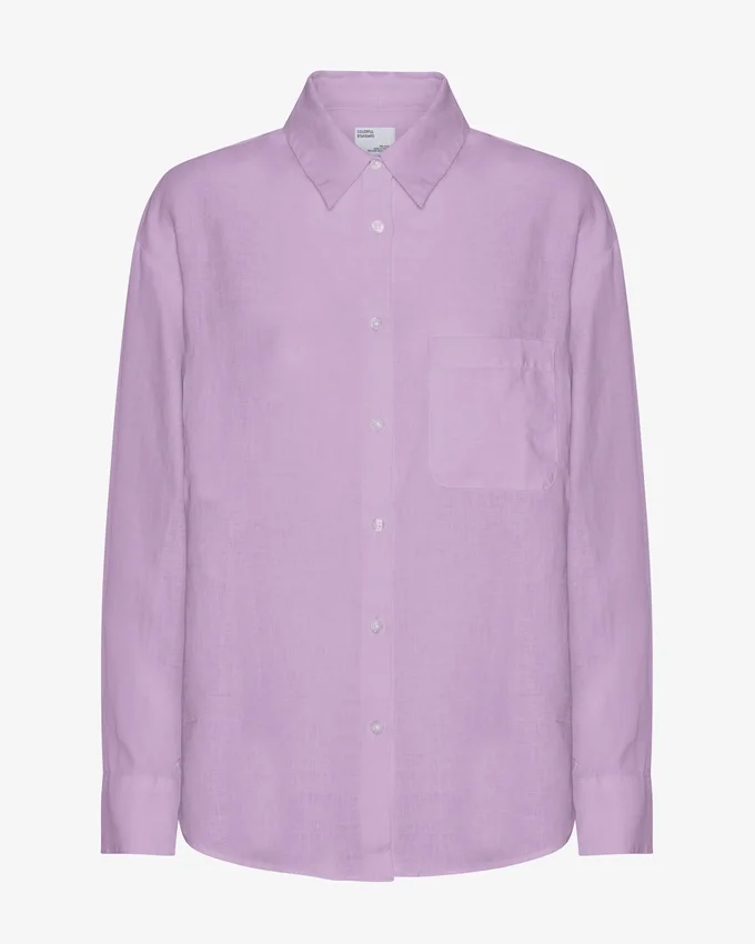 Übergroßes Leinenhemd – Soft Lavender