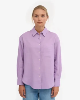 Übergroßes Leinenhemd – Soft Lavender