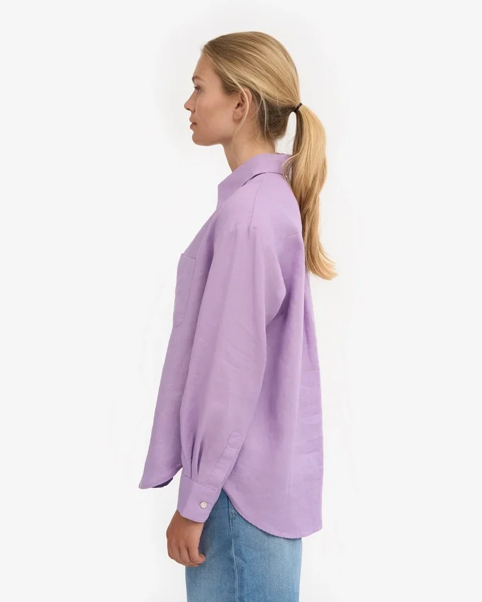 Übergroßes Leinenhemd – Soft Lavender