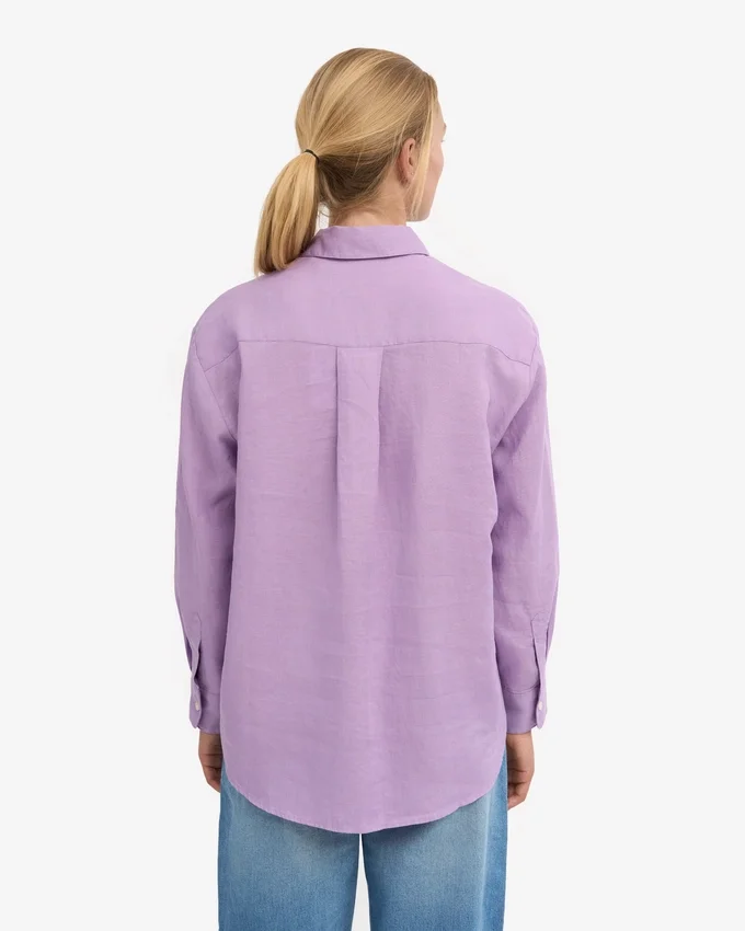 Übergroßes Leinenhemd – Soft Lavender