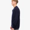 Übergroßes Rundhals-Shirt aus Merinowolle – Marineblau