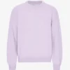 Übergroßes Rundhals-Shirt aus Merinowolle – zartes Lavendel