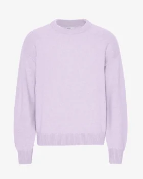 Übergroßes Rundhals-Shirt aus Merinowolle – zartes Lavendel