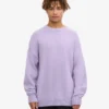 Übergroßes Rundhals-Shirt aus Merinowolle – zartes Lavendel