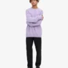 Übergroßes Rundhals-Shirt aus Merinowolle – zartes Lavendel