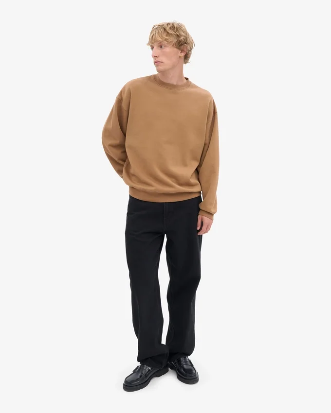 Übergrößen-Crew-Shirt aus Bio-Baumwolle – Sahara-Camel