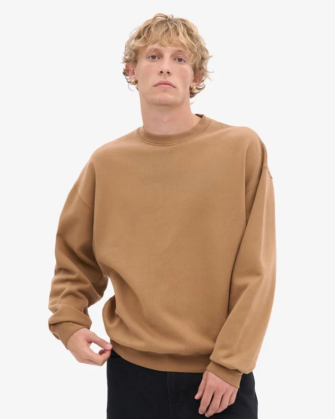 Übergrößen-Crew-Shirt aus Bio-Baumwolle – Sahara-Camel