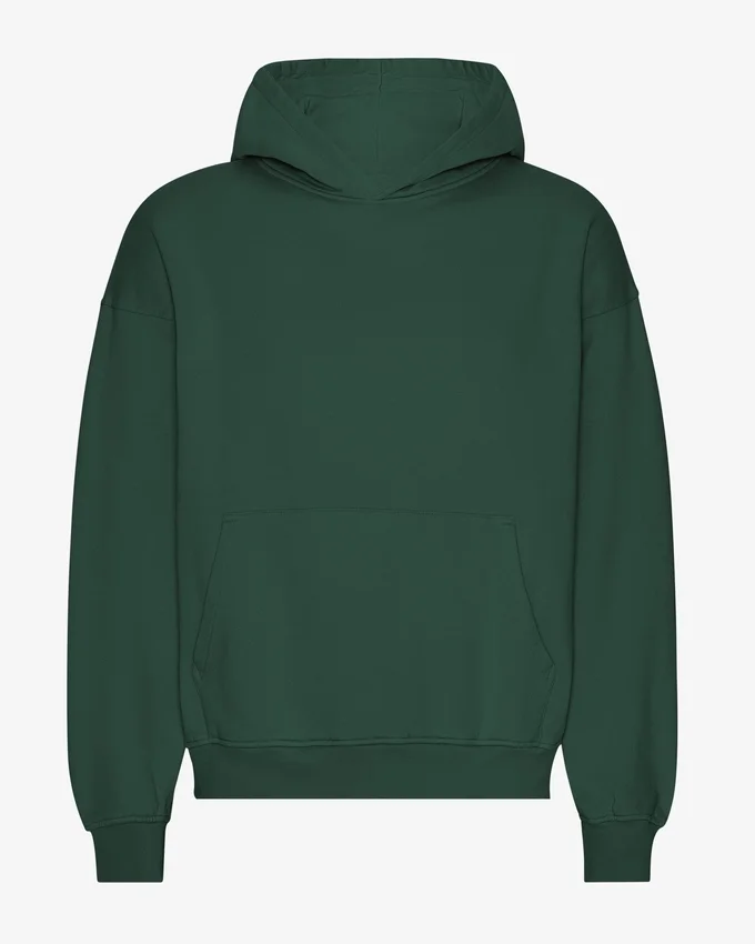 Übergrößen-Kapuzenpullover aus Bio-Baumwolle – Smaragdgrün