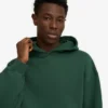 Übergrößen-Kapuzenpullover aus Bio-Baumwolle – Smaragdgrün
