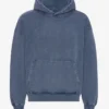 Übergrößen-Kapuzenpullover aus Bio-Merinowolle – Neptunblau