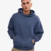 Übergrößen-Kapuzenpullover aus Bio-Merinowolle – Neptunblau