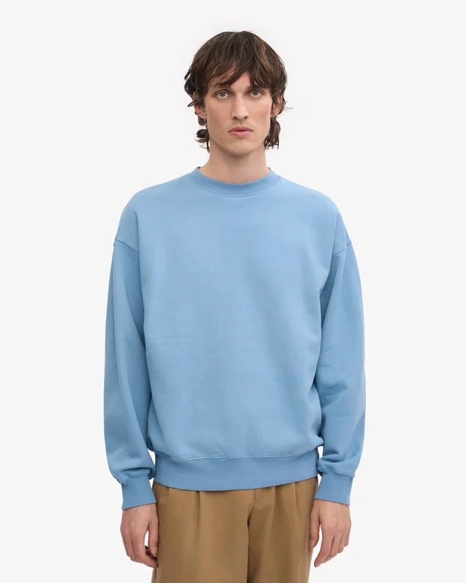 Übergrößen-Pullover aus Bio-Baumwolle – Seaside Blue