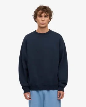 Übergrößen-Rundhals-Shirt aus Bio-Baumwolle – Marineblau