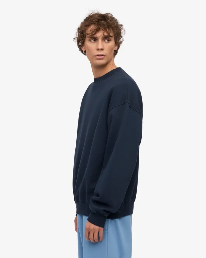 Übergrößen-Rundhals-Shirt aus Bio-Baumwolle – Marineblau