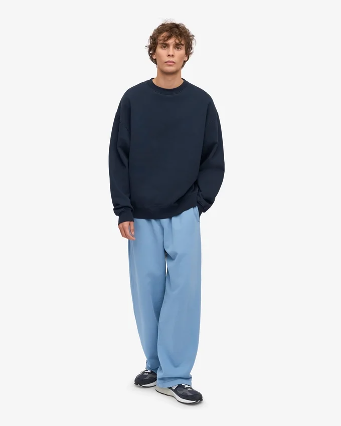 Übergrößen-Rundhals-Shirt aus Bio-Baumwolle – Marineblau