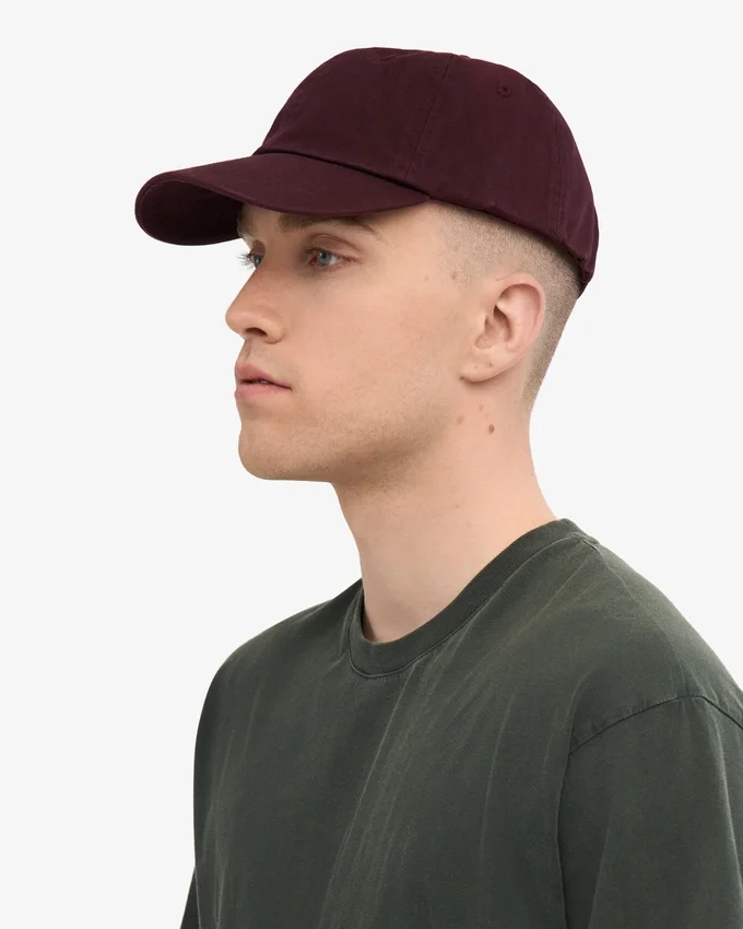 Bio-Baumwoll-Cap – Oxblood-Rot