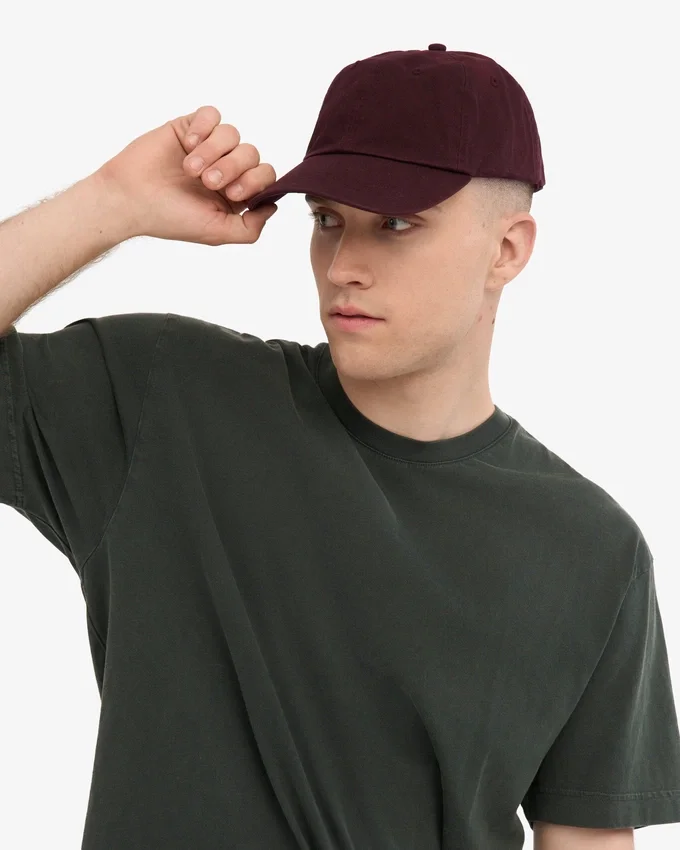 Bio-Baumwoll-Cap – Oxblood-Rot
