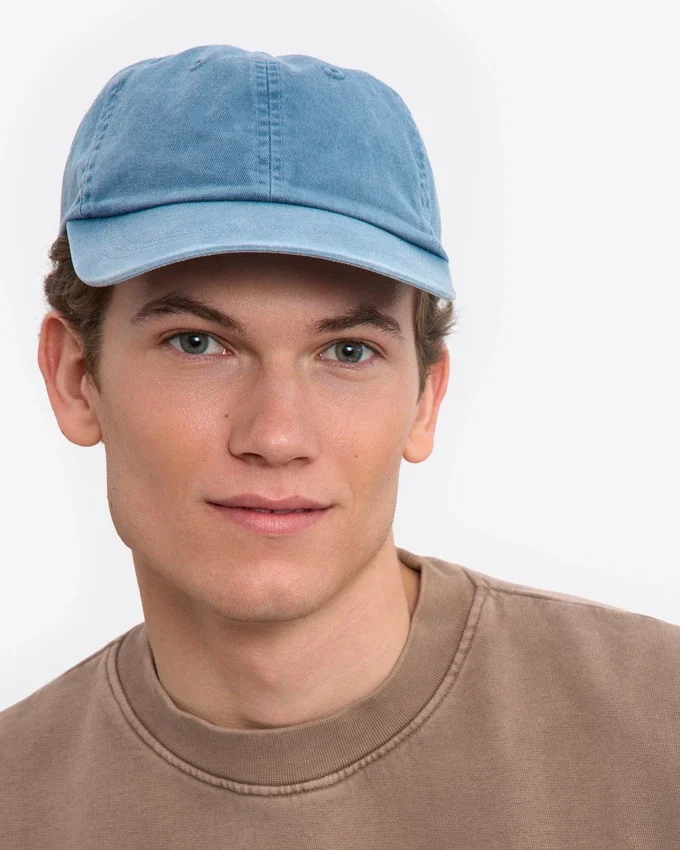 Bio-Baumwoll-Cap – Verwaschenes Indigo